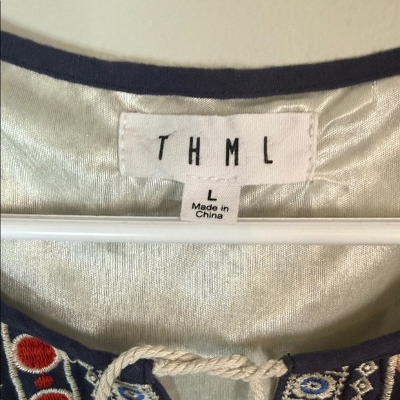 THML Sleeveless Boho Embroidered Tassel Dress – Size L - Picture 4 of 6